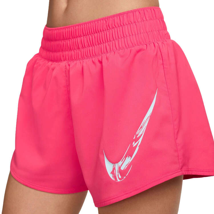 Nike One Womens Swoosh Dri-FIT Brief-Lined Running Shorts - Pink slider