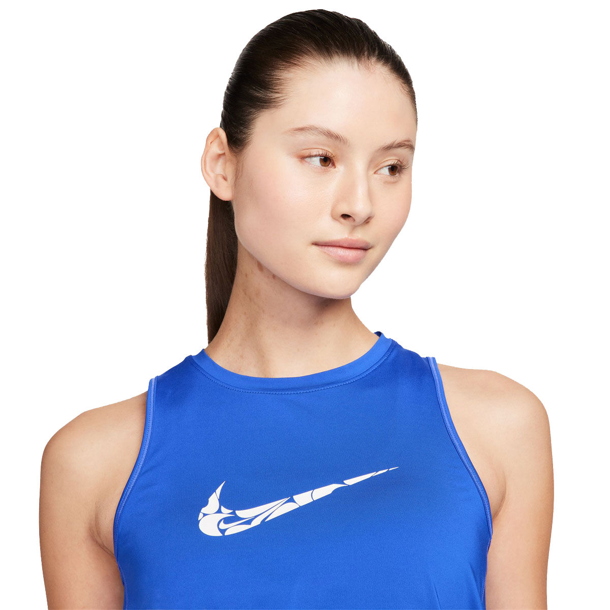 Nike One Womens Swoosh Dri-FIT Running Tank Blue XL - Blue slider