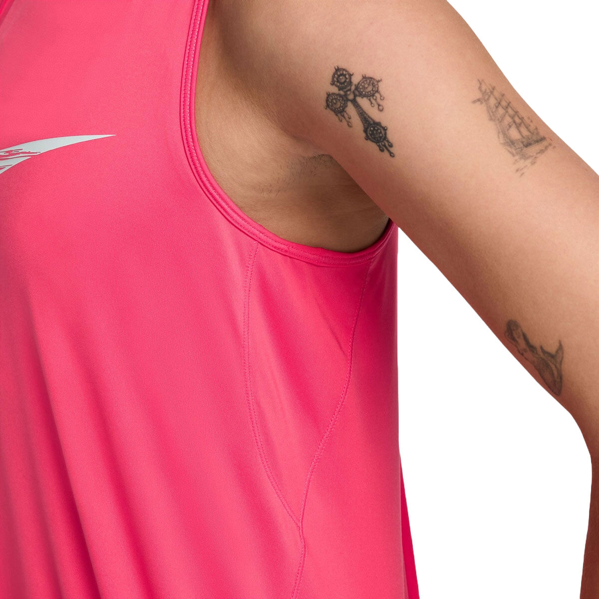 Nike One Womens Swoosh Dri-FIT Running Tank - Pink slider