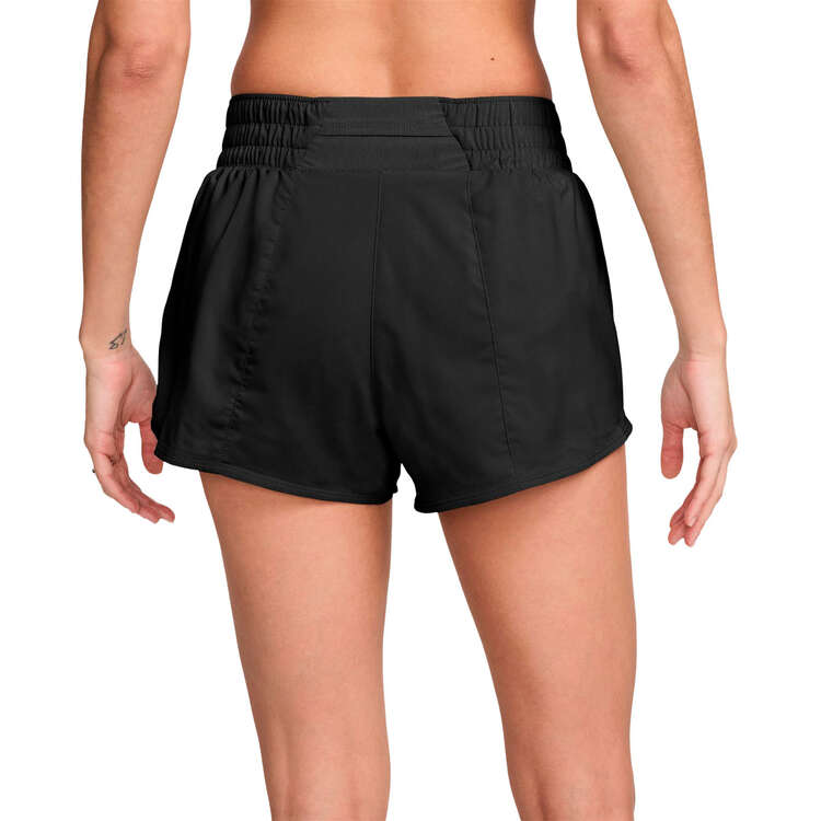 Nike One Womens Swoosh Mid Rise Brief-Lined Running Shorts - Black slider