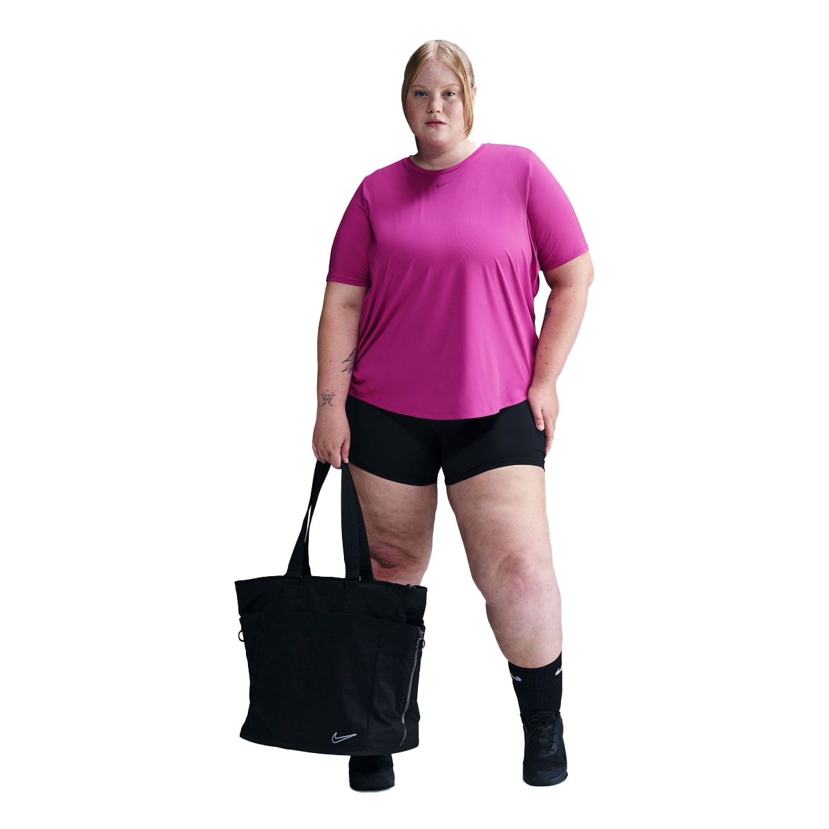 Nike Plus Womens One Dri-FIT Classic Fitness Tee Fuschia XL - Fuschia slider