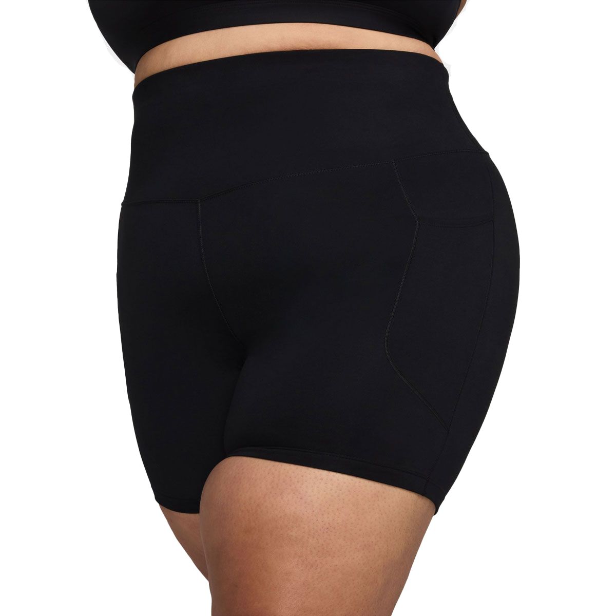 Nike Plus Womens One Dri-FIT High Rise 8 Inch Pocket Training Short Tights - Black slider