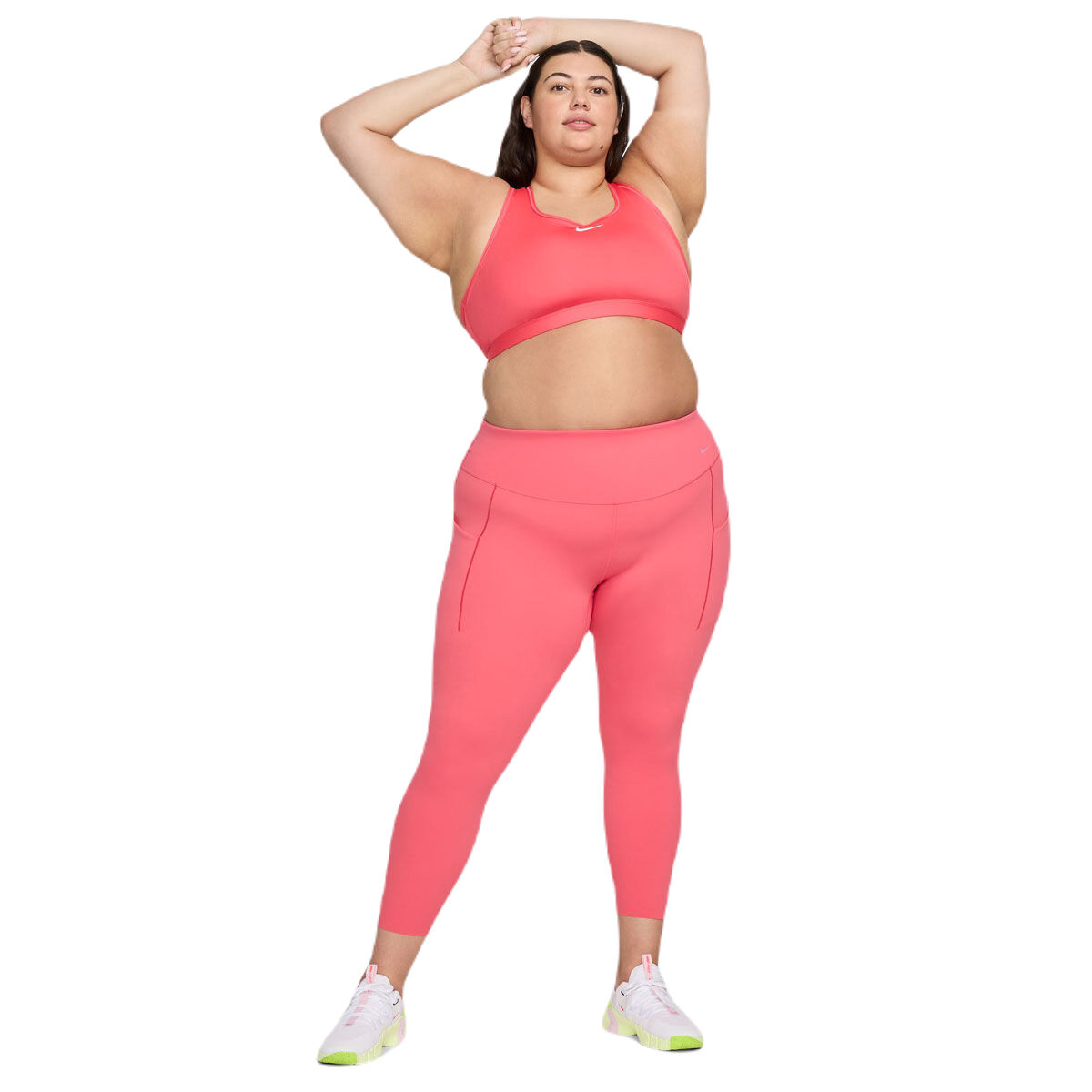 Nike Plus Womens Swoosh Medium Support Sports Bra Pink 1X - Pink slider