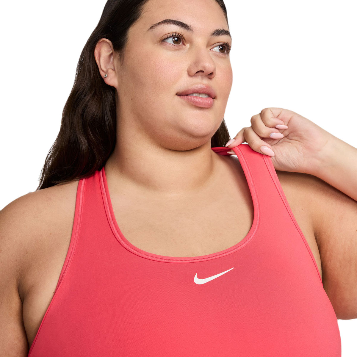 Nike Plus Womens Swoosh Medium Support Sports Bra Pink 1X - Pink slider