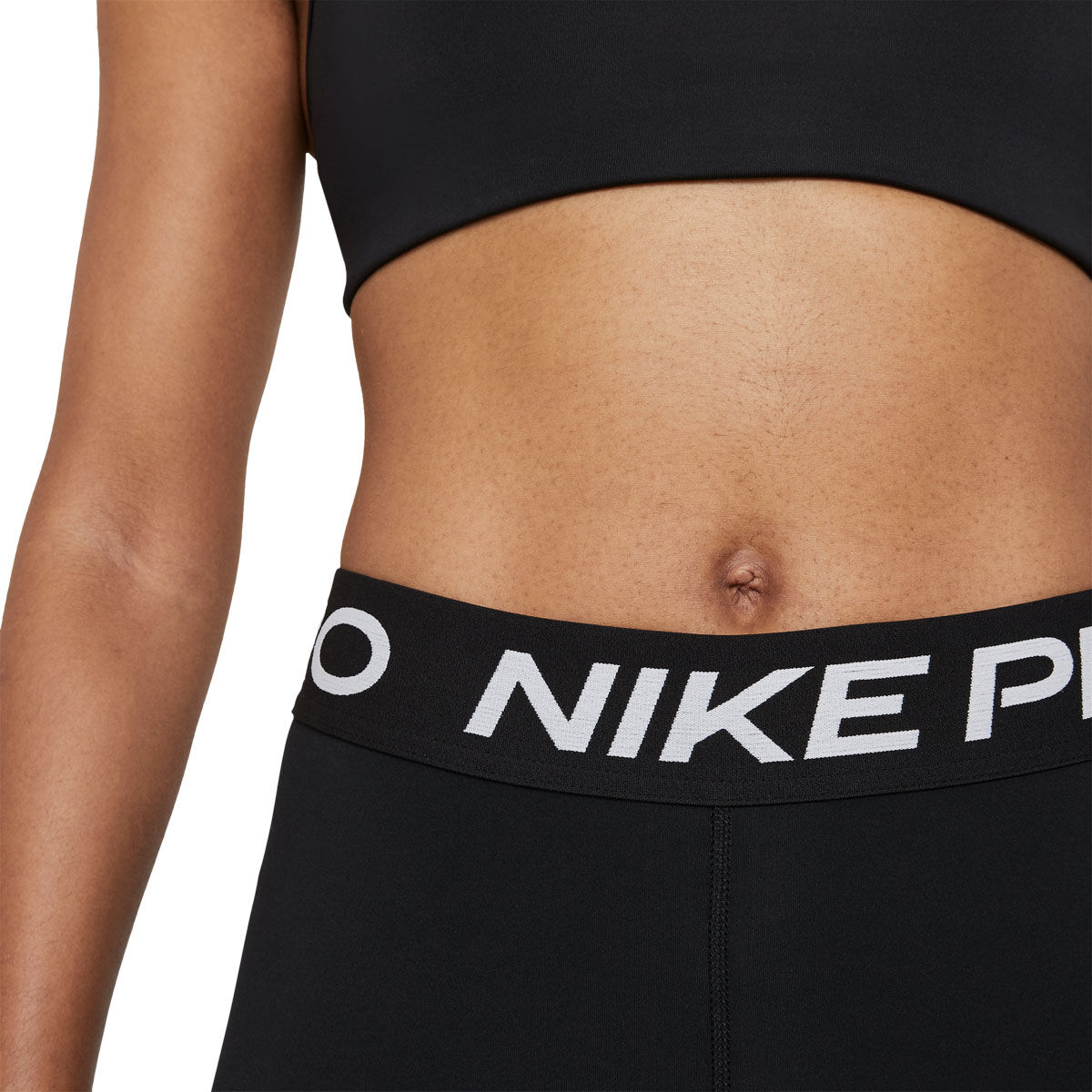 Nike Pro Womens 365 Dri-FIT Mid Rise Crop Length Tights Black XS - Black slider