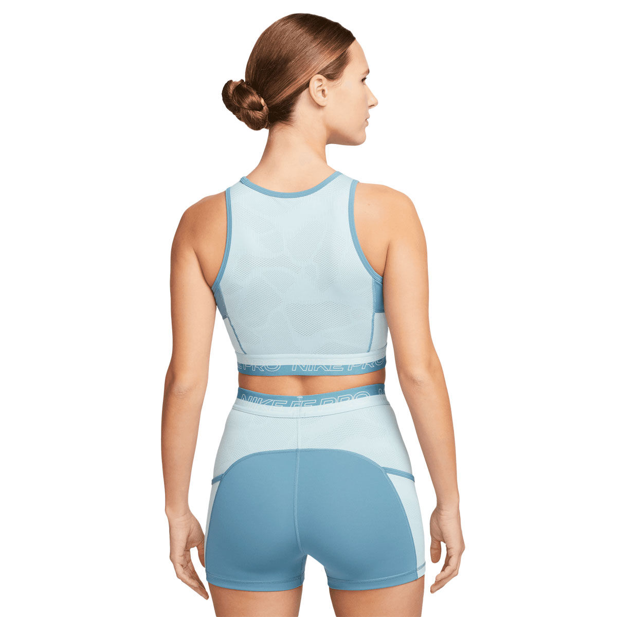 Nike Pro Womens Dri-FIT Femme Crop Training Tank - Blue slider