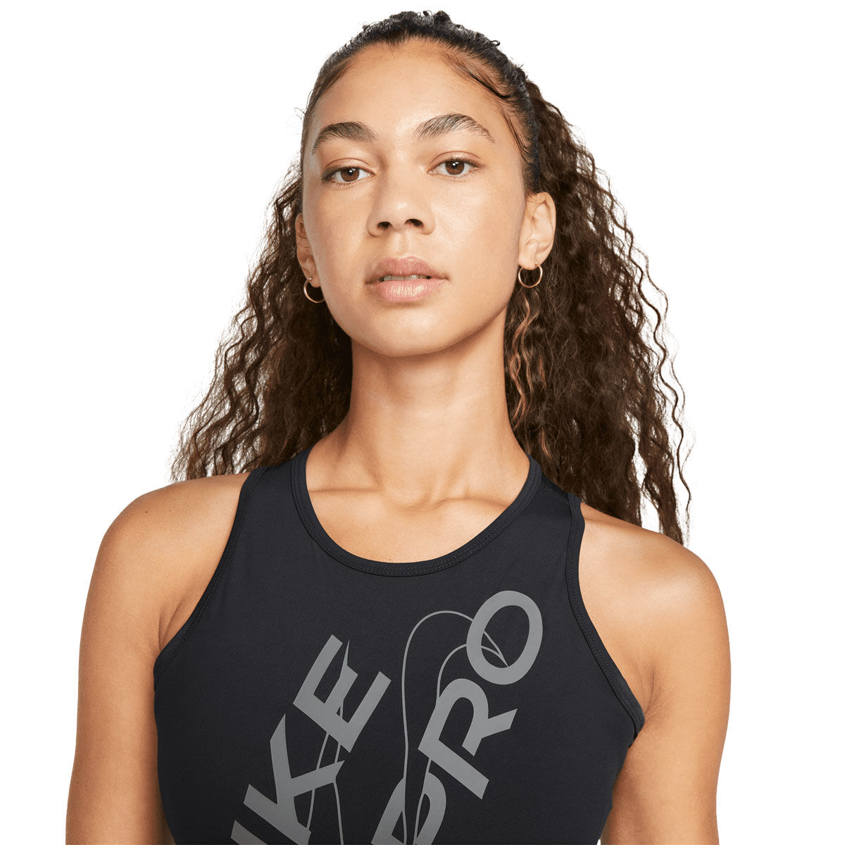 Nike Pro Womens Dri-FIT Graphic Crop Training Tank - Black slider