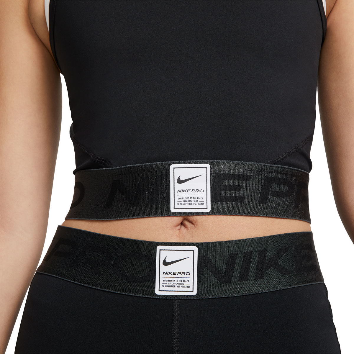 Nike Pro Womens Dri-FIT Graphic Crop Training Tank - Black slider