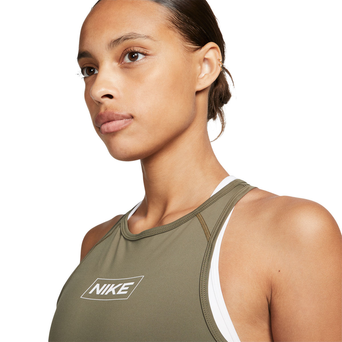 Nike Pro Womens Dri-FIT Graphic Crop Training Tank - Black slider