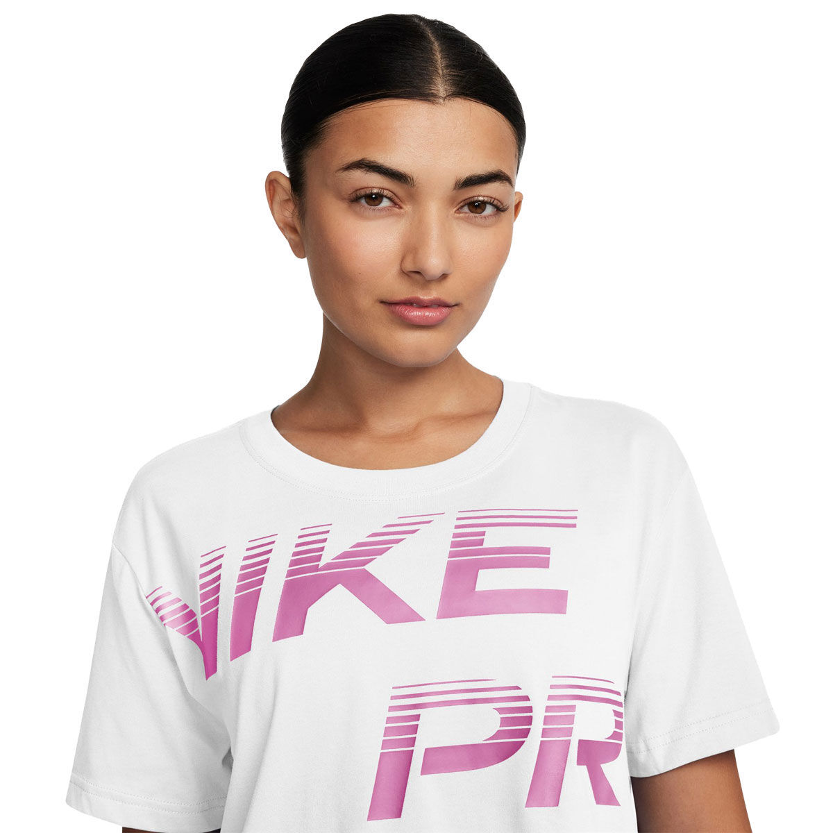 Nike Pro Womens Dri-FIT Graphic Training Tee - White slider