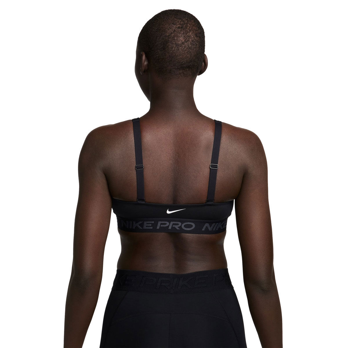 Nike Pro Womens Indy Plunge Dri-FIT Medium Support Padded Sports Bra - Black slider