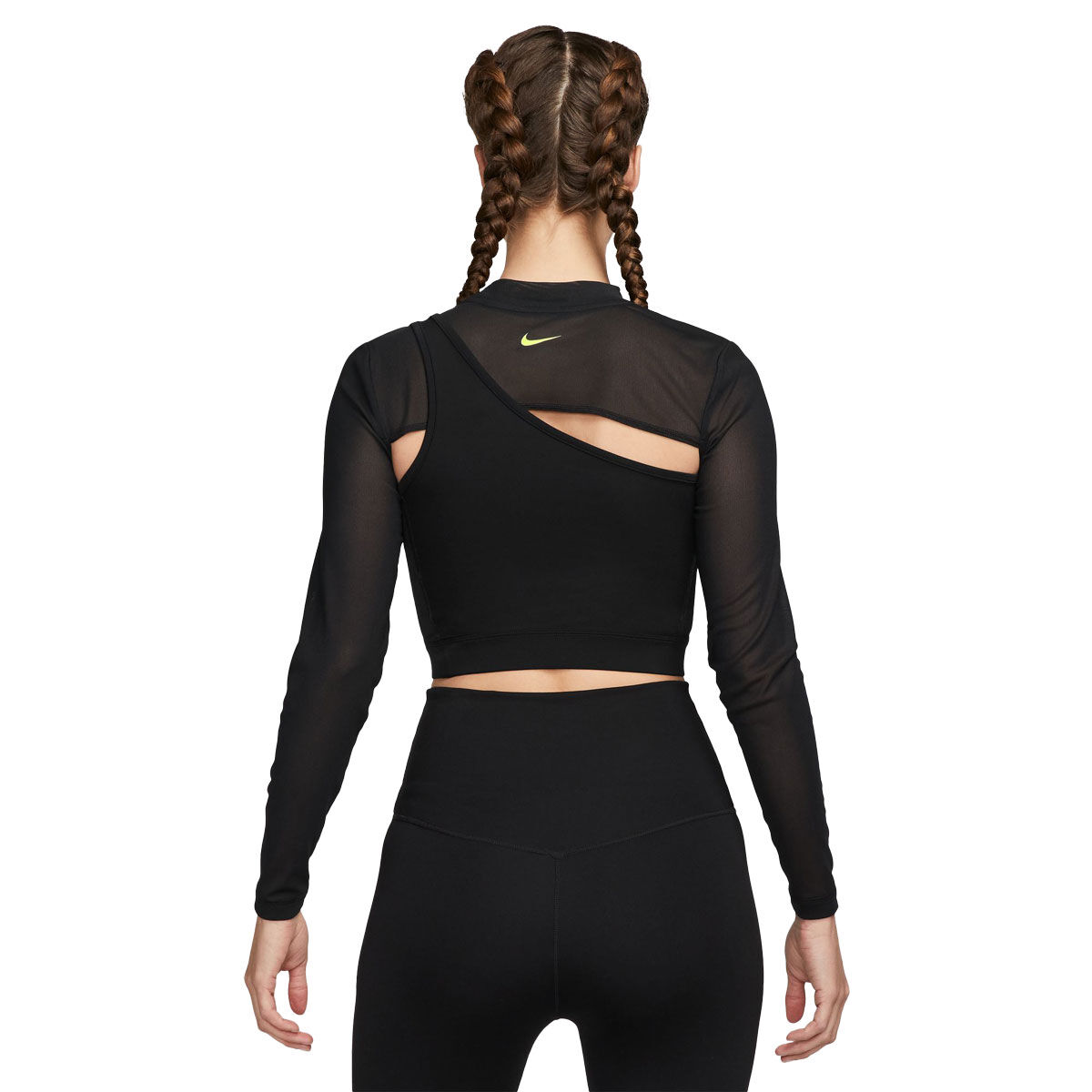 Nike Pro Womens Dri-FIT Long Sleeve Crop Training Top - Black slider