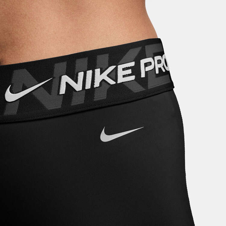 Nike Pro Womens Dri-FIT Mid Rise 3 Inch Short Tights - Black/Grey slider