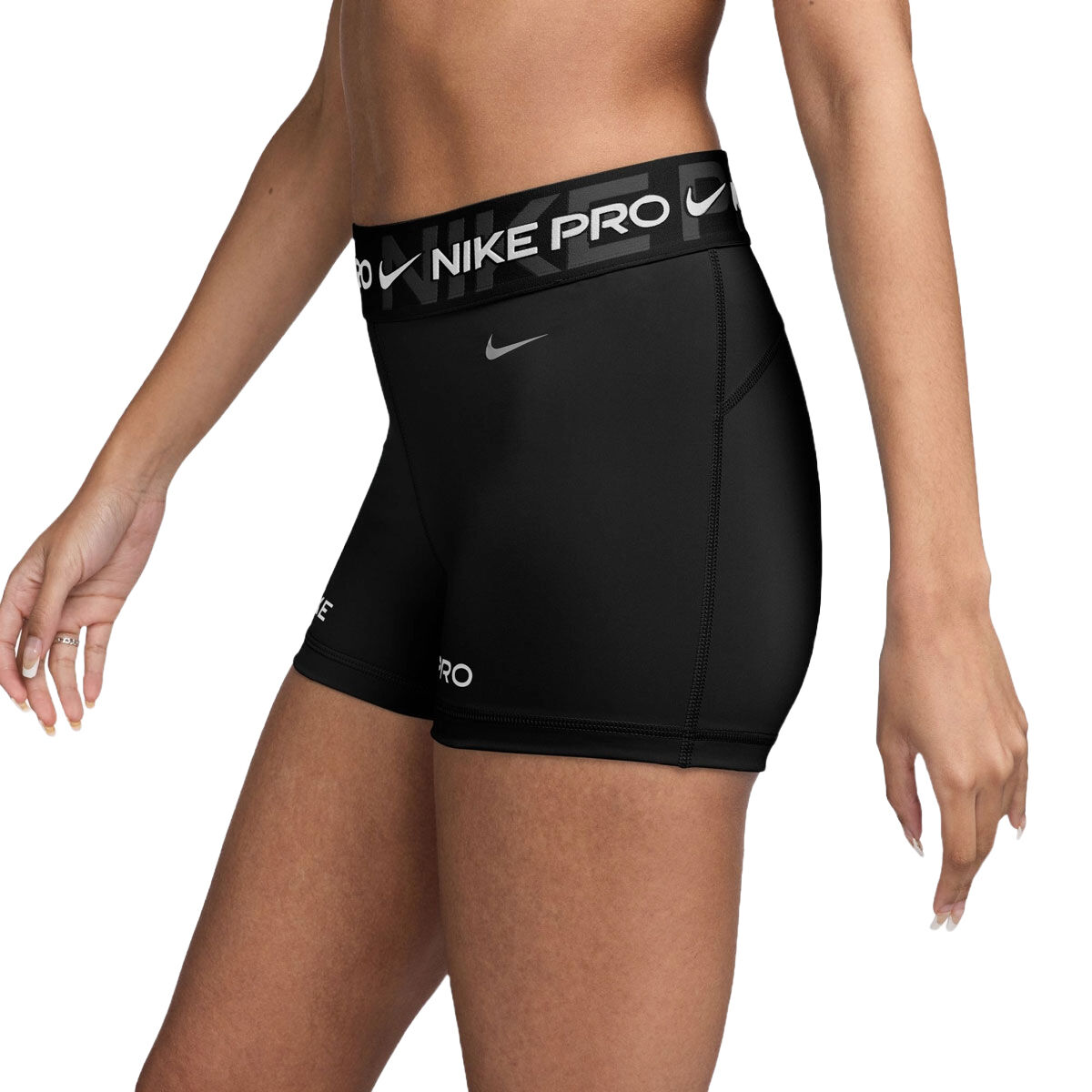 Nike Pro Womens Dri-FIT Mid Rise 3 Inch Short Tights - Black/Grey slider