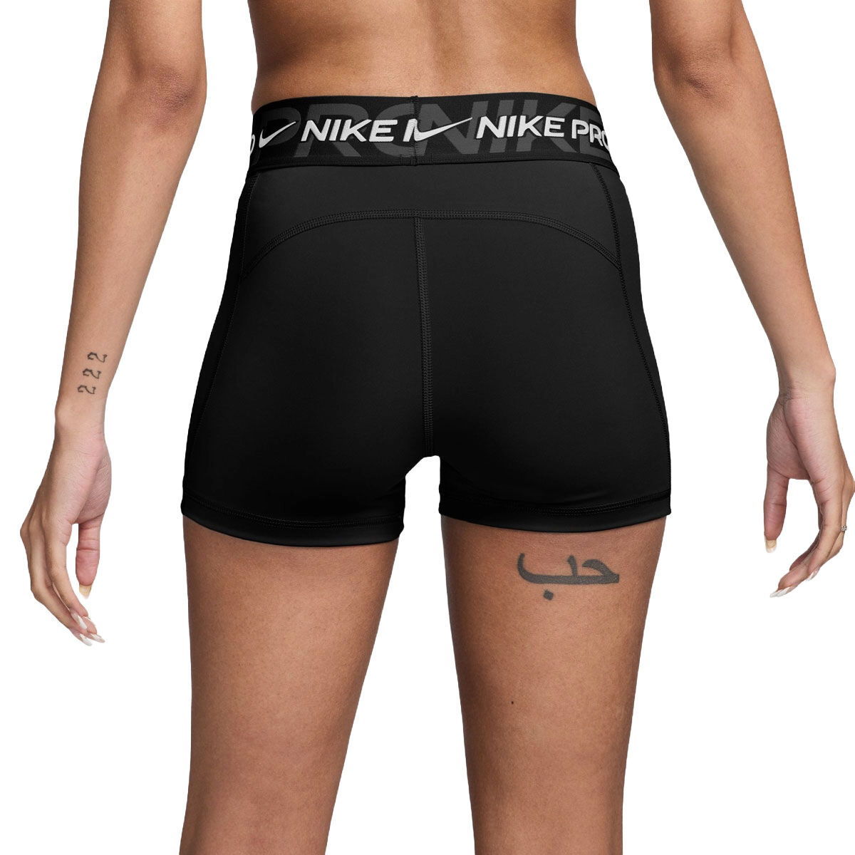 Nike Pro Womens Dri-FIT Mid Rise 3 Inch Short Tights - Black/Grey slider