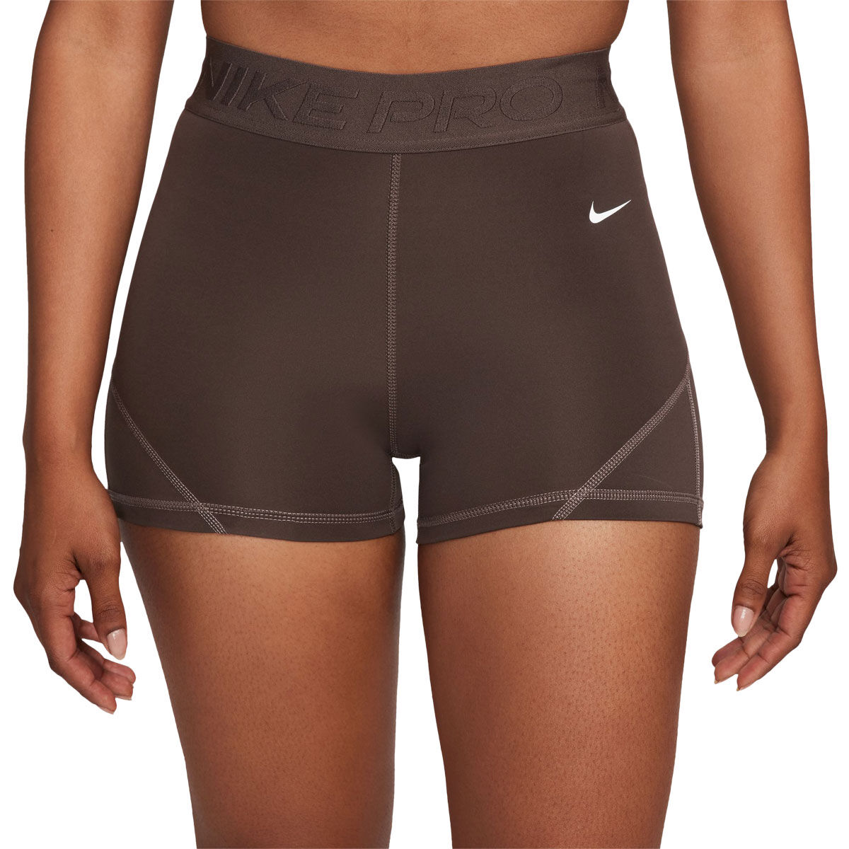 Nike Pro Womens Dri-FIT Mid Rise 3 Inch Short Tights - Brown slider