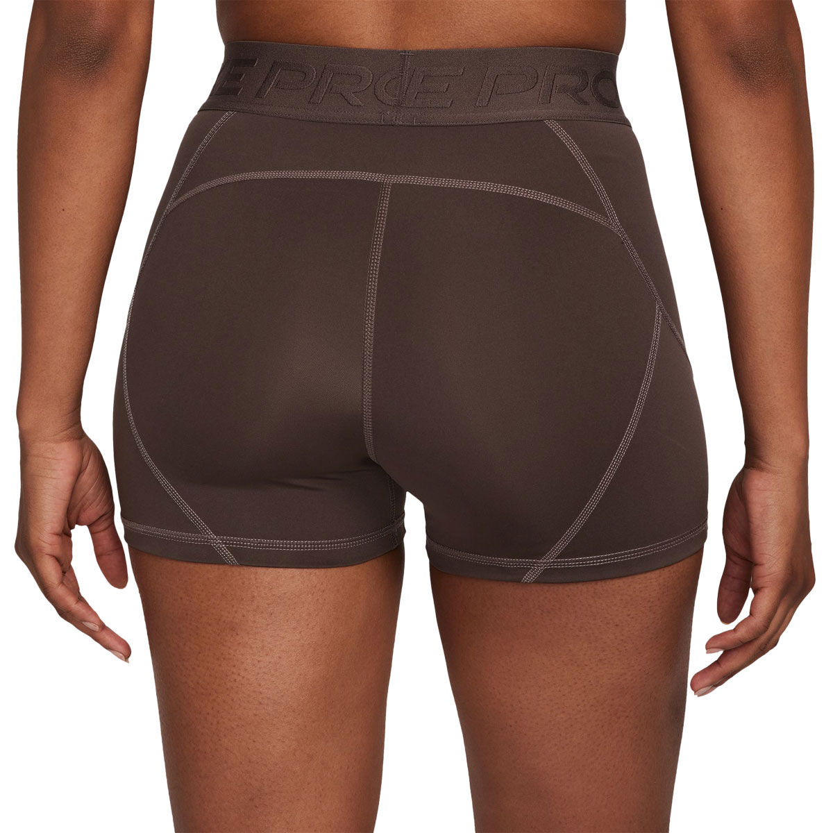 Nike Pro Womens Dri-FIT Mid Rise 3 Inch Short Tights - Brown slider