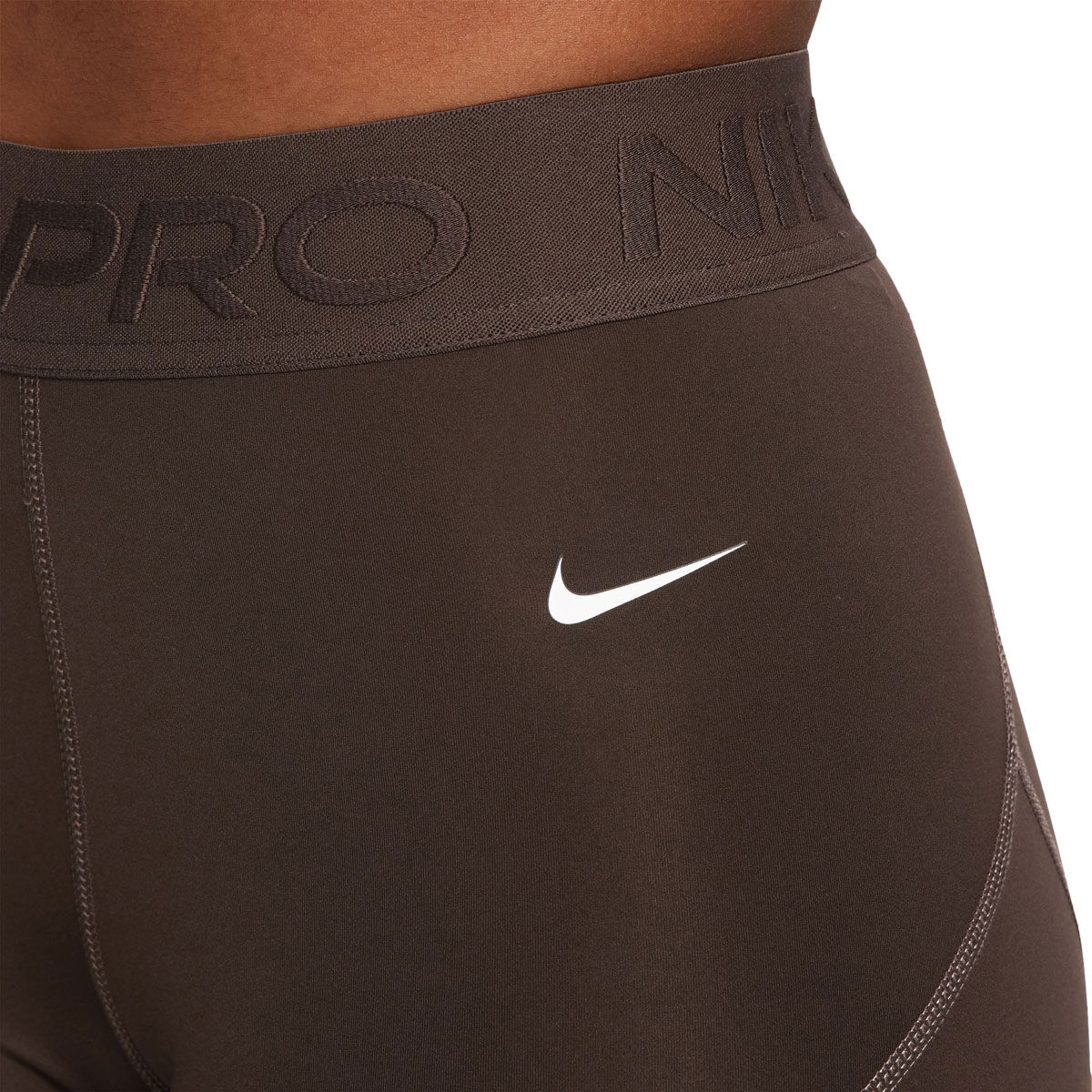 Nike Pro Womens Dri-FIT Mid Rise 3 Inch Short Tights - Brown slider