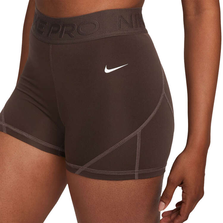 Nike Pro Womens Dri-FIT Mid Rise 3 Inch Short Tights - Brown slider