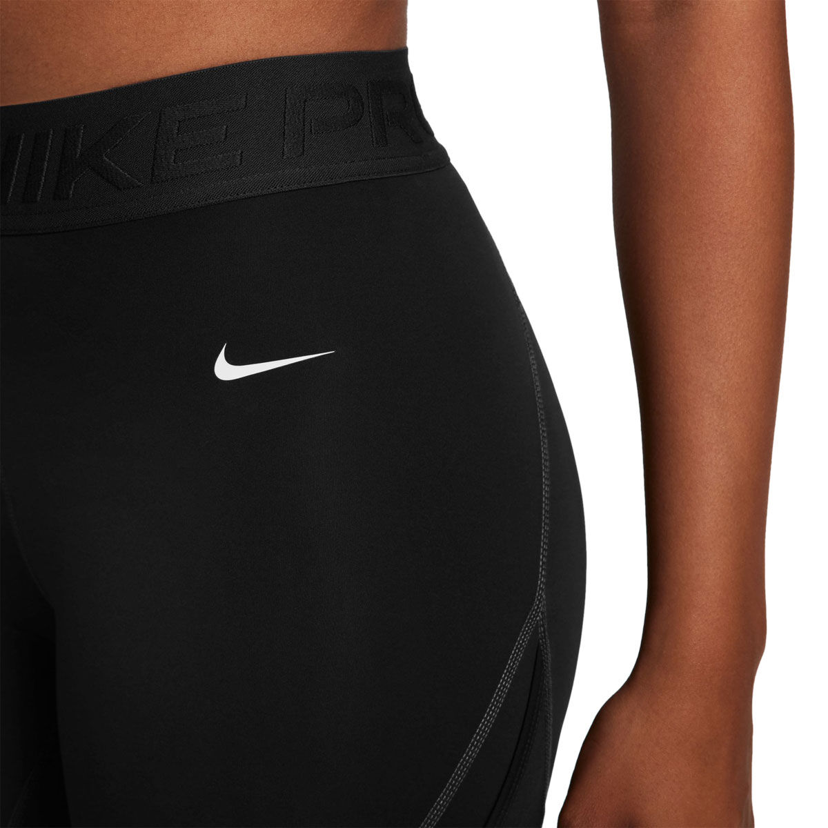 Nike Pro Womens Dri-FIT Mid Rise 7/8 Length Tights - Black slider