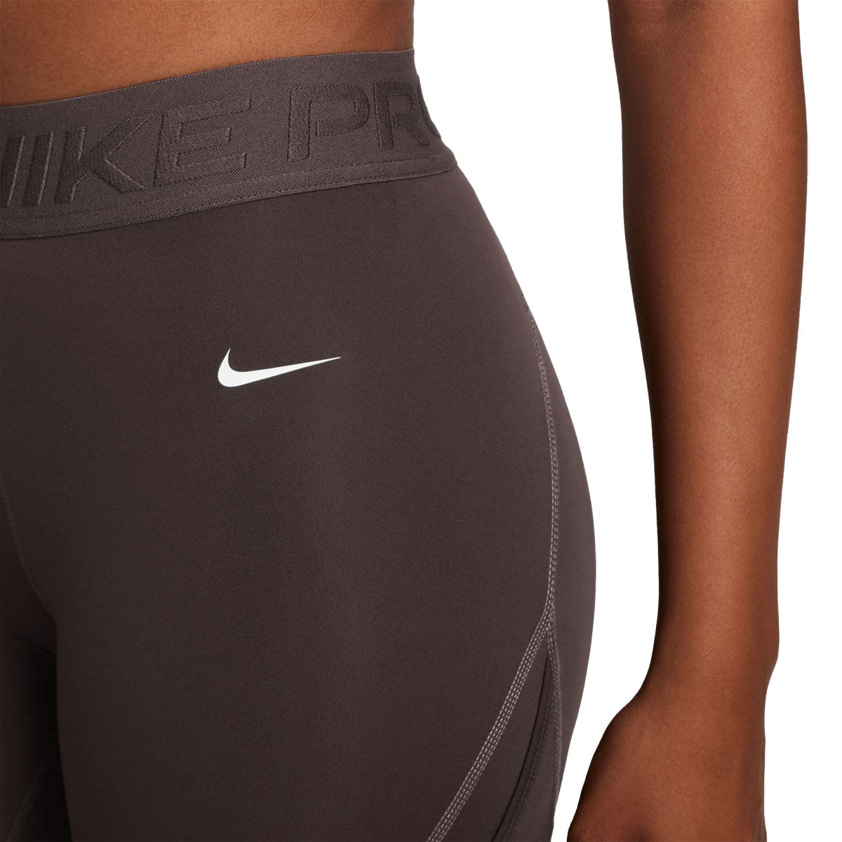 Nike Pro Womens Dri-FIT Mid Rise 7/8 Length Tights - Brown slider