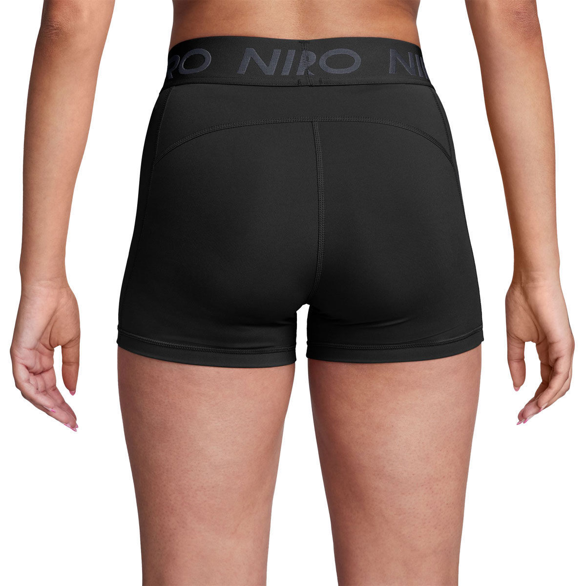 Nike Pro Womens Dri-FIT Mid Rise Graphic 3 Inch Short Tights - Black/White slider