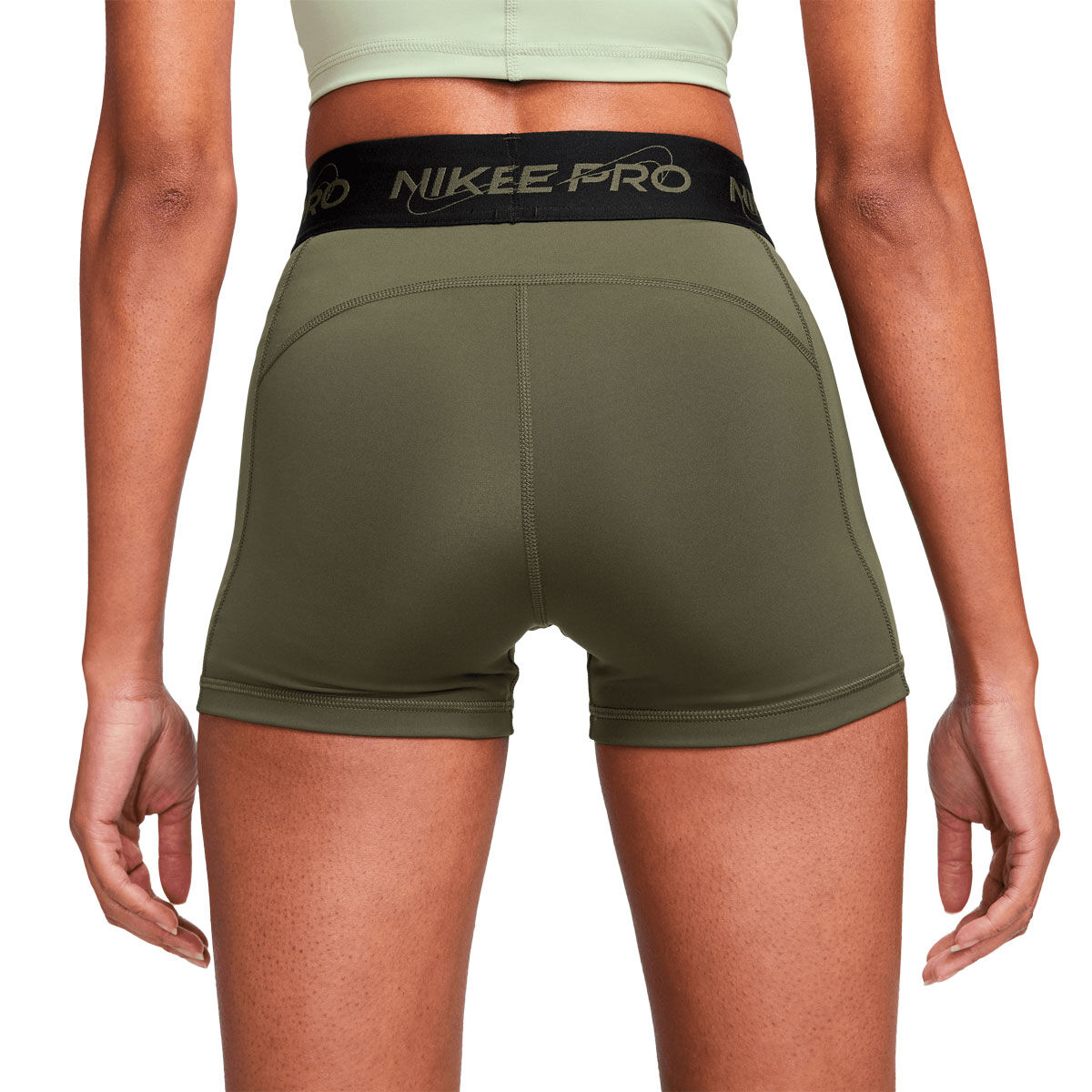 Nike Pro Womens Dri-FIT Mid Rise Graphic 3 Inch Short Tights - Black/White slider