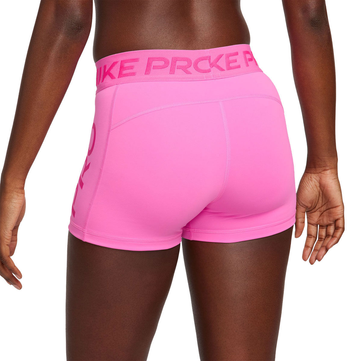 Nike Pro Womens Dri-FIT Mid Rise Graphic 3 Inch Short Tights Pink XL - Pink slider