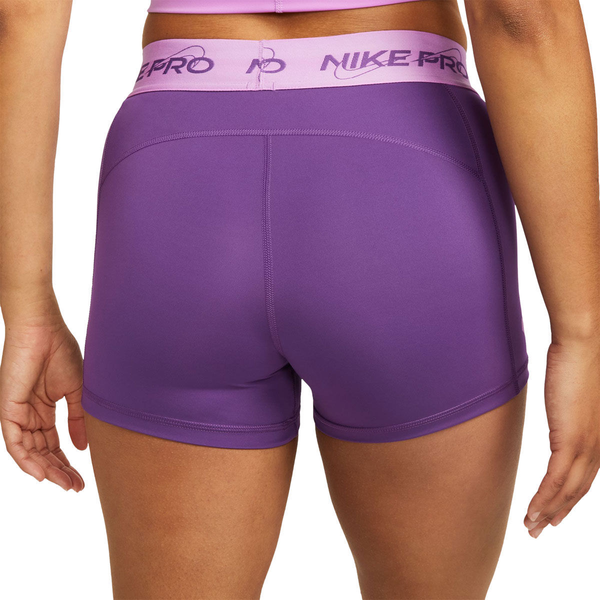 Nike Pro Womens Dri-FIT Mid Rise Graphic 3 Inch Short Tights - Black/White slider