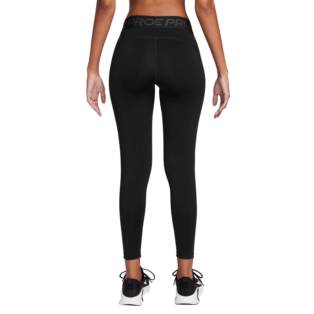 Nike Pro Womens Dri-FIT Mid Rise Graphic 7/8 Length Tights - Black slider