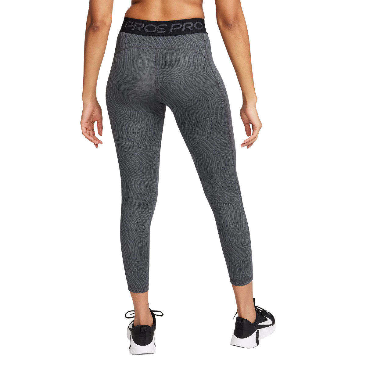 Nike Pro Womens Dri-FIT Mid Rise Printed 7/8 Length Tights - Black slider