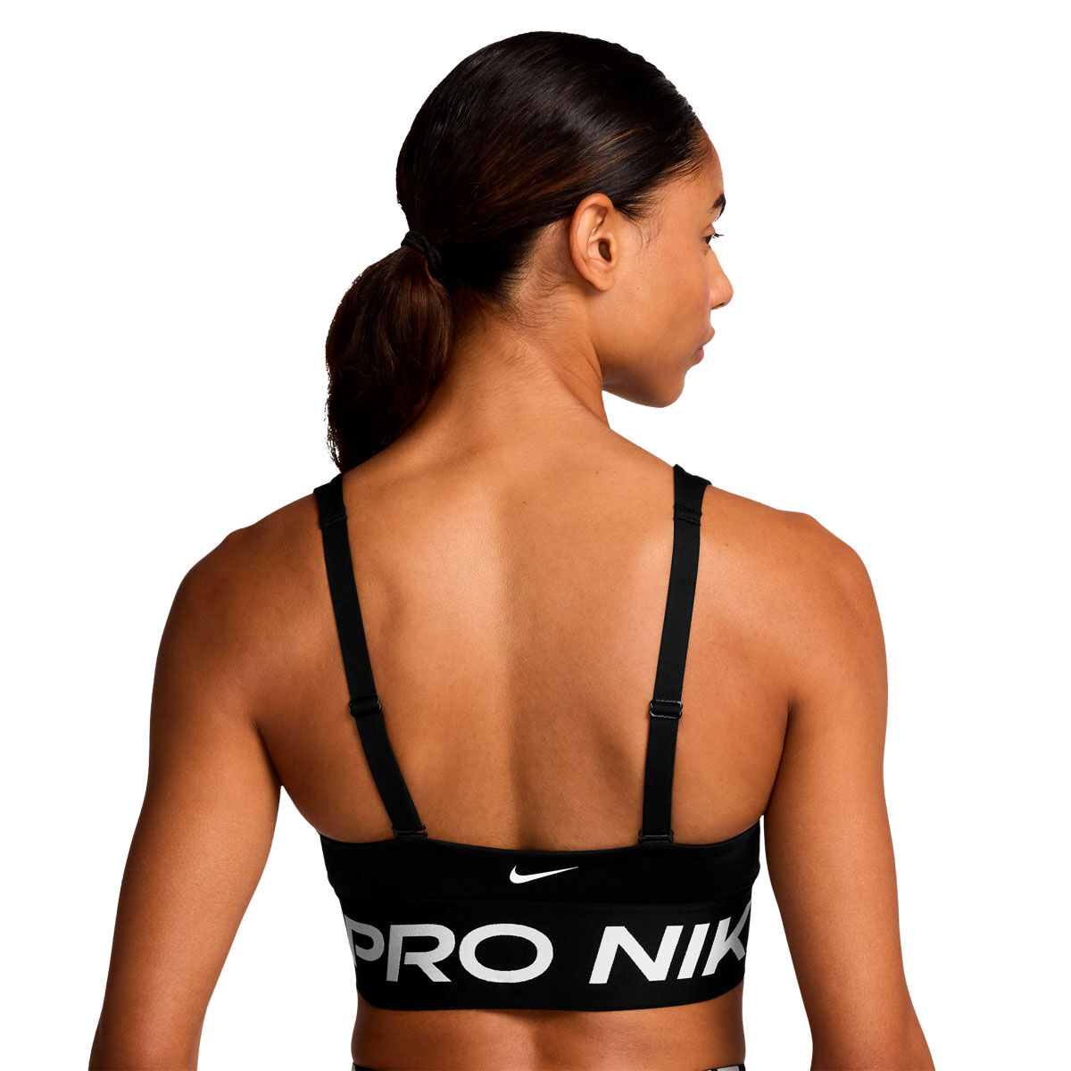 Nike Pro Womens Indy Plunge Dri-FIT Medium Support Padded Sports Bra - Black slider