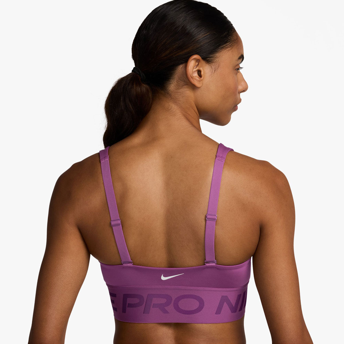 Nike Pro Womens Indy Plunge Dri-FIT Medium Support Padded Sports Bra - Black slider