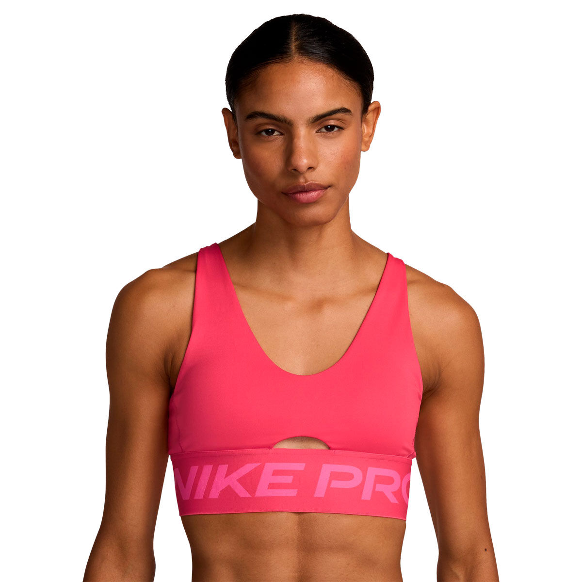 Nike Pro Womens Indy Plunge Dri-FIT Medium Support Padded Sports Bra - Black slider