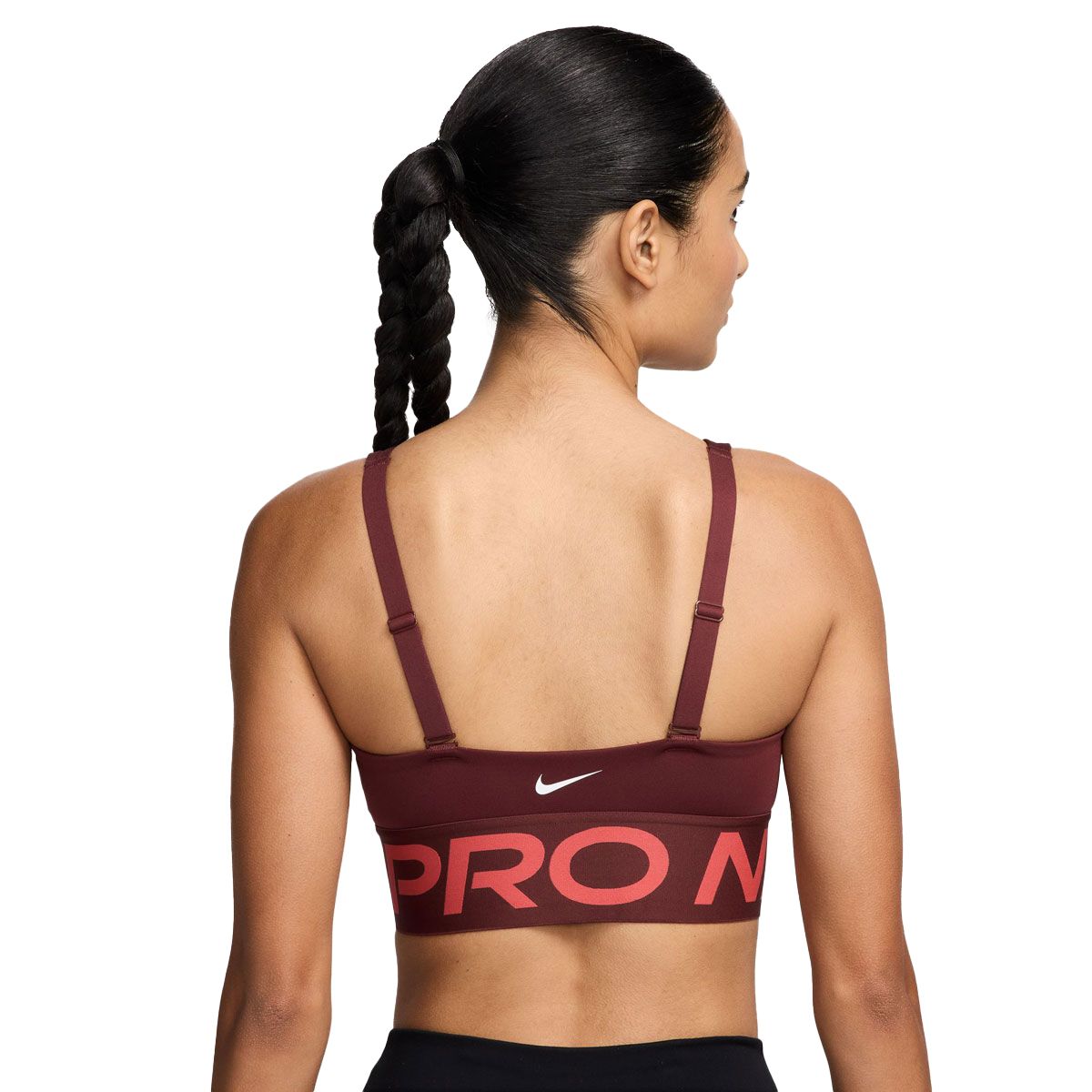 Nike Pro Womens Indy Plunge Medium Support Padded Sports Bra - Red slider