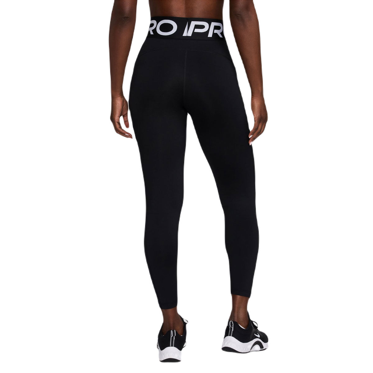 Nike Pro Womens Sculpt Dri-FIT High Rise 7/8 Length Pocket Tights - Black/White slider