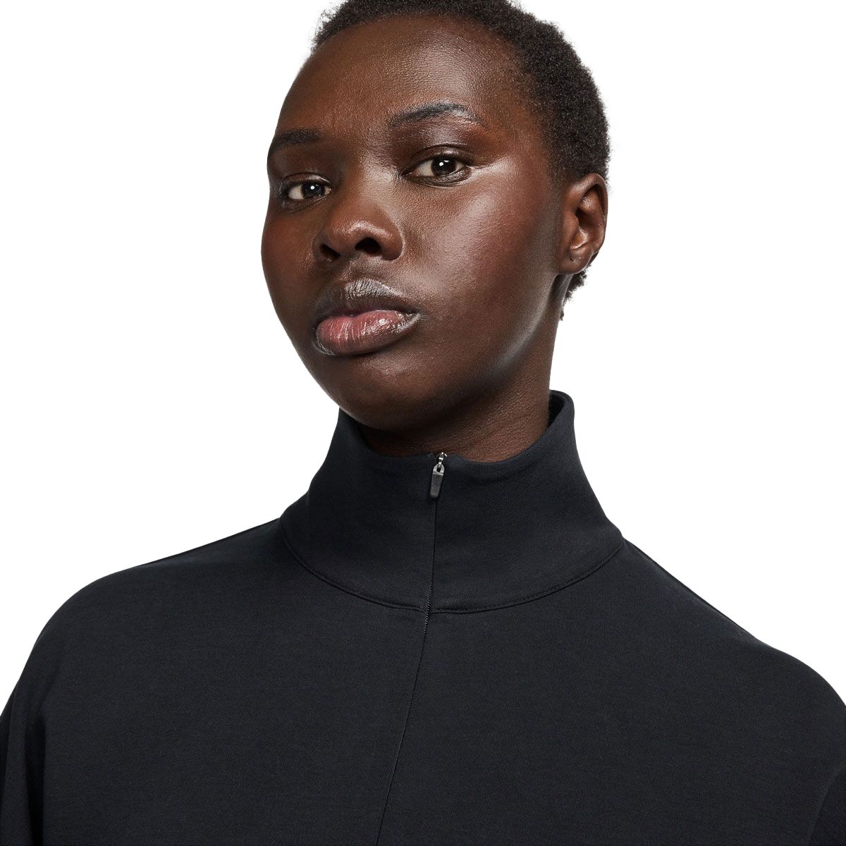 Nike Womens 24.7 ImpossiblySoft Dri-FIT Oversized Half Zip Sweatshirt - Black slider
