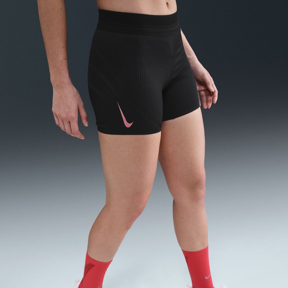 Nike Womens AeroSwift Dri-FIT ADV Mid Rise 5 Inch Running Short Tights - Black slider
