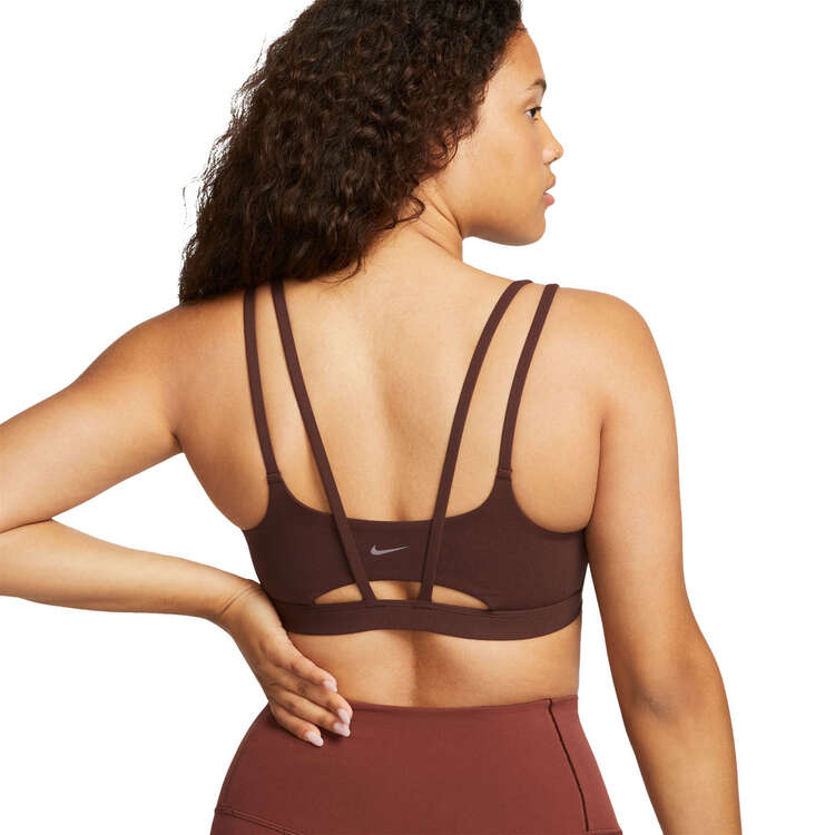 Nike Womens Dri-FIT Alate Trace Light Support Padded Strappy Sports Bra - Brown slider