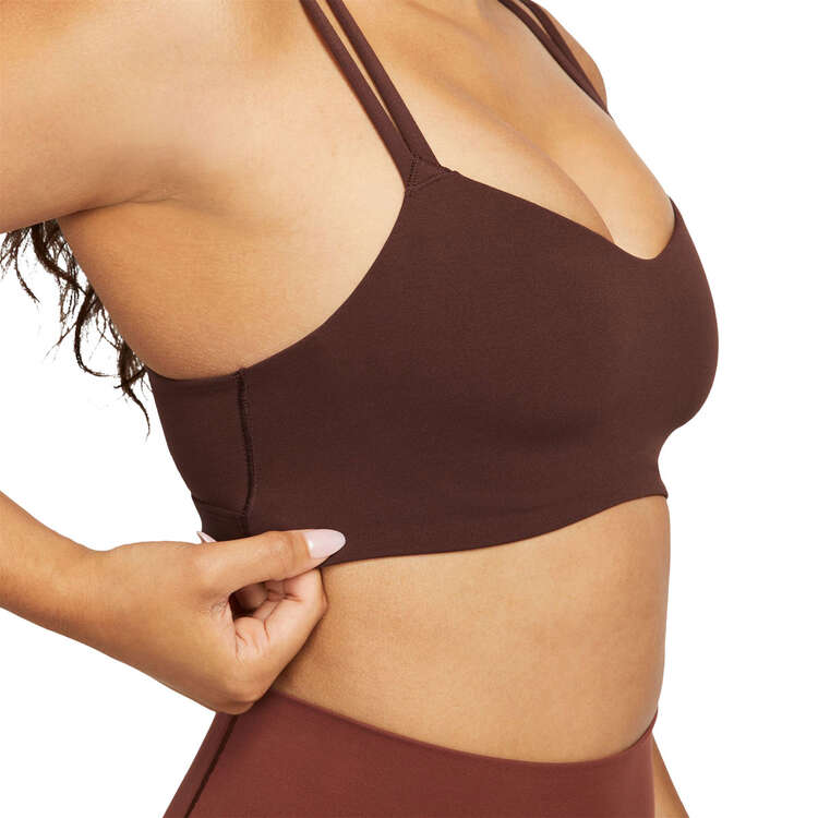 Nike Womens Dri-FIT Alate Trace Light Support Padded Strappy Sports Bra - Brown slider