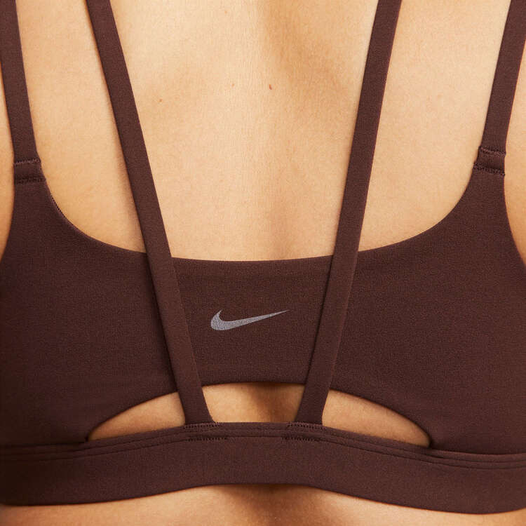 Nike Womens Dri-FIT Alate Trace Light Support Padded Strappy Sports Bra - Brown slider