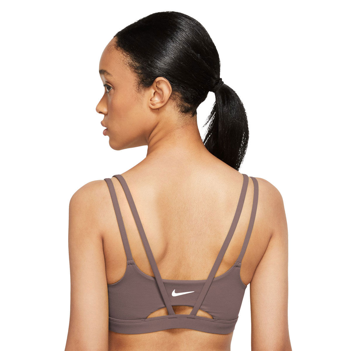 Nike Womens Dri-FIT Alate Trace Light Support Padded Strappy Sports Bra Mauve L - Mauve slider