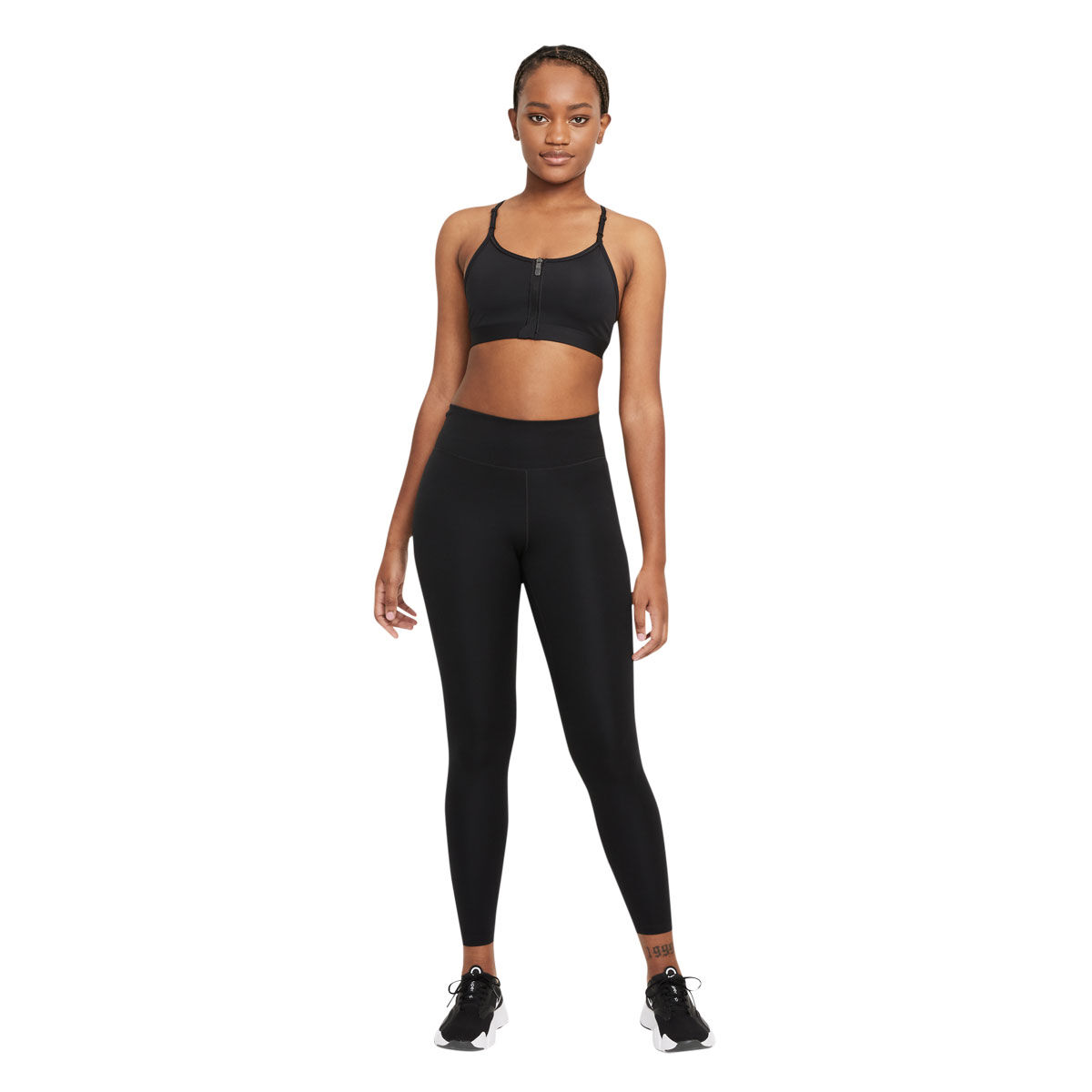 Nike Womens Dri-FIT Indy Zip Front Sports Bra - Black slider