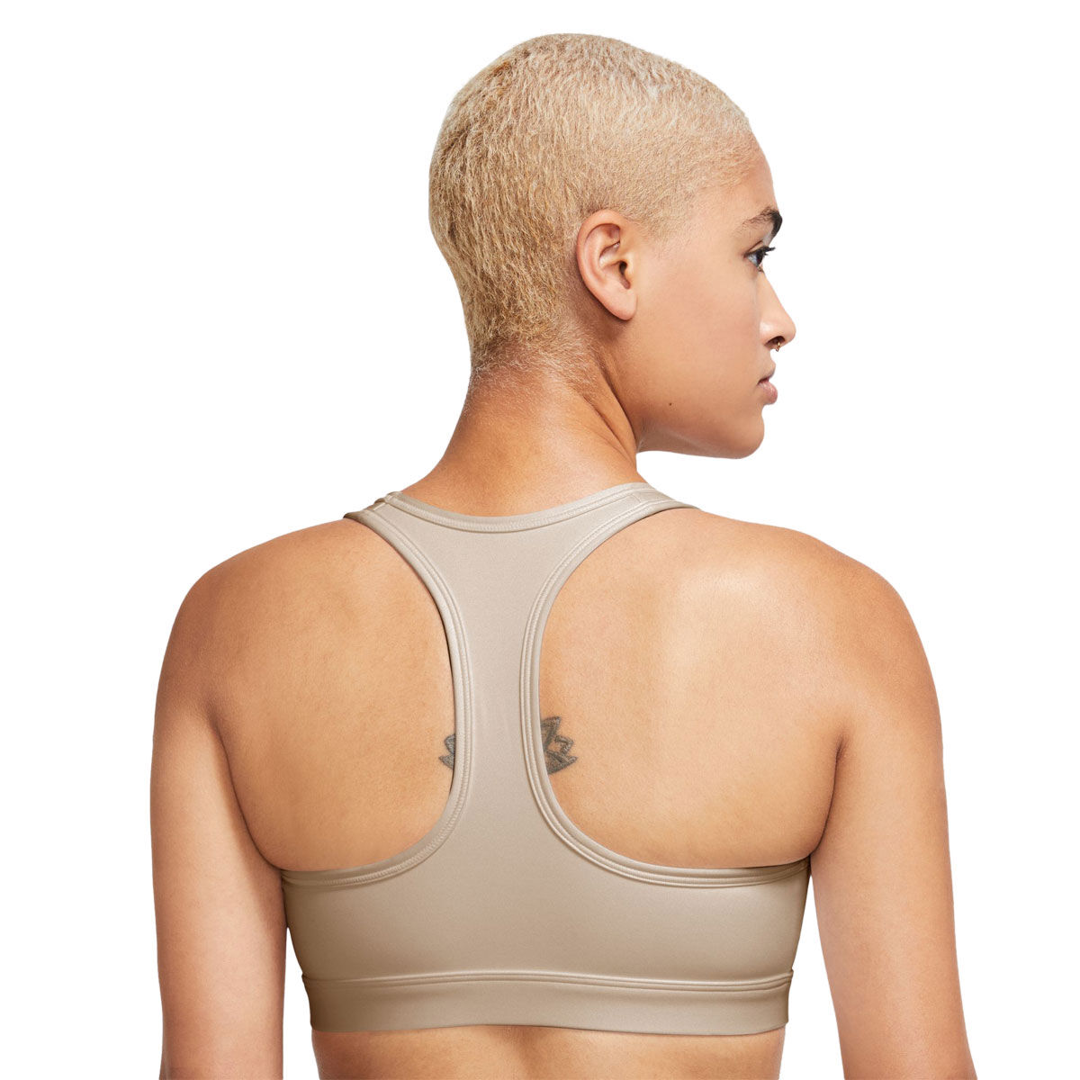 Nike Womens Dri-FIT Swoosh Futura Medium Support Sports Bra Tan XL - Tan slider