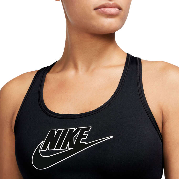 Nike Womens Dri-FIT Swoosh Medium Support Padded Sports Bra - Black slider