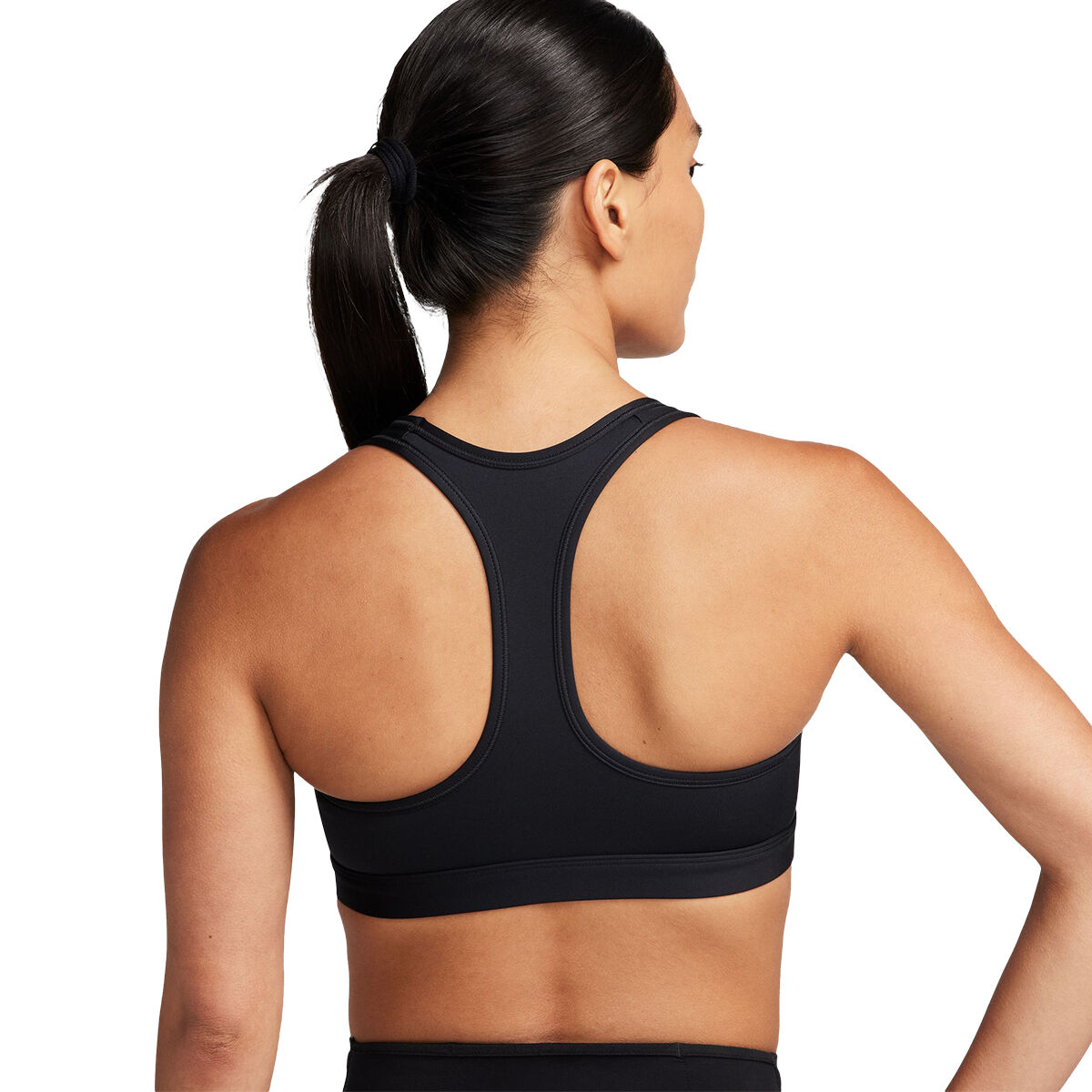 Nike Womens Dri-FIT Swoosh Medium Support Padded Sports Bra Black XS - Black slider