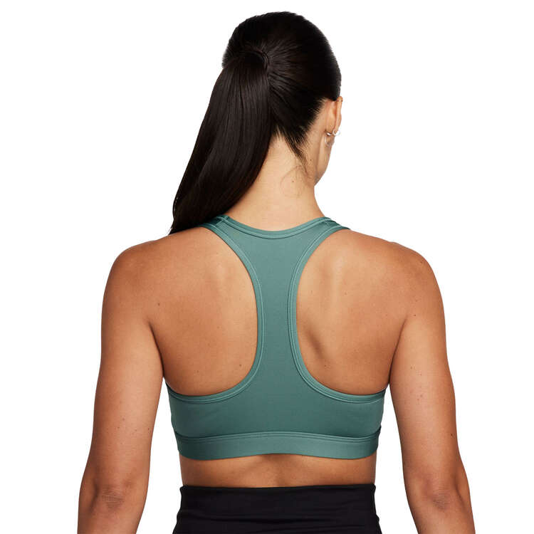 Nike Womens Dri-FIT Swoosh Medium Support Padded Sports Bra - Green/White slider