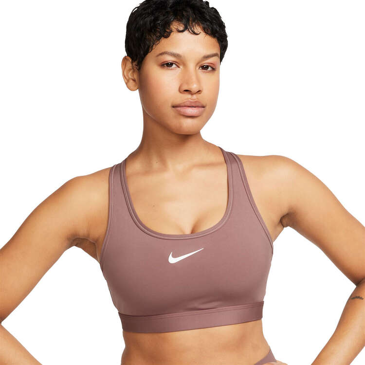 Nike Womens Dri-FIT Swoosh Medium Support Padded Sports Bra - Mauve slider