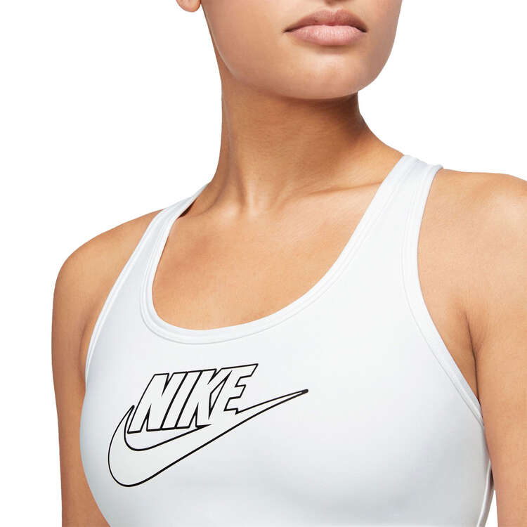 Nike Womens Dri-FIT Swoosh Medium Support Padded Sports Bra - White slider