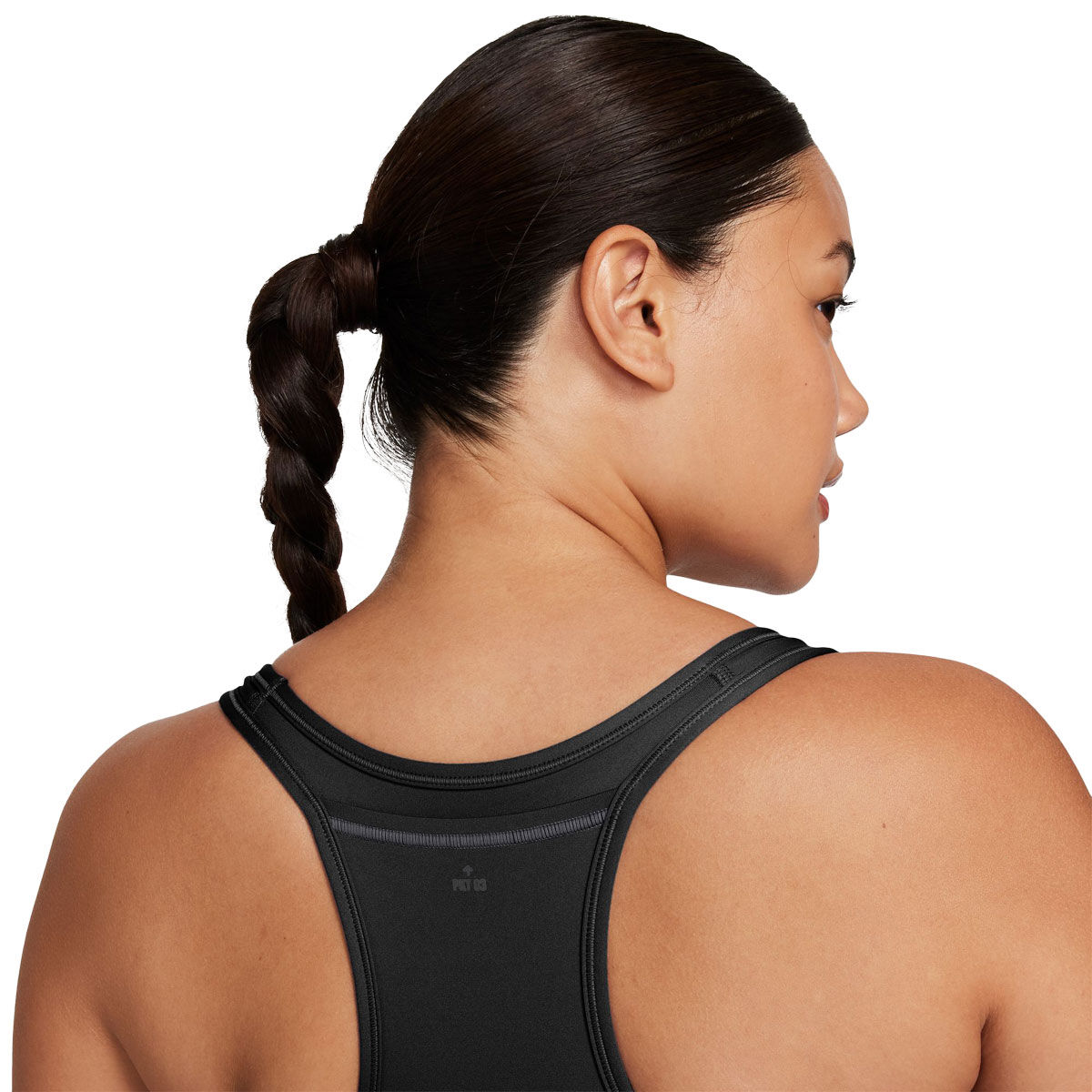 Nike Womens Dri-FIT Trail Swoosh On The Run Sports Bra - Black slider